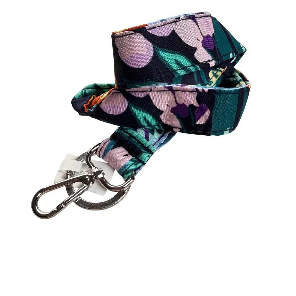 Vera Bradley Wide Lanyard Happy Blooms Floral Key Botanical Tropical Floral Gift
